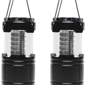 Battery Powered Camping Lantern ( 2 Pack )- 30 LED Hanging Lamp Lights | Waterproof Collapsible Lantern Flashlight for Tent Lights, Power Outages, Hurricane Emergency, Hiking