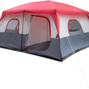 8/10 Person Camping Tent, Large 2 Room Family Tent with Weatherproof Instant Cabin Shelter with Rainfly & Carry Bag for Backpacking Hiking Car Traveling…