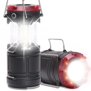 Collapsible LED Camping Lantern, Portable Lightweight Waterproof LED Flashlight, 4 Light Modes, Survival Kits for Indoor Outdoor Home Emergency Power Outages Hiking Hurricane and More, 2 Pack